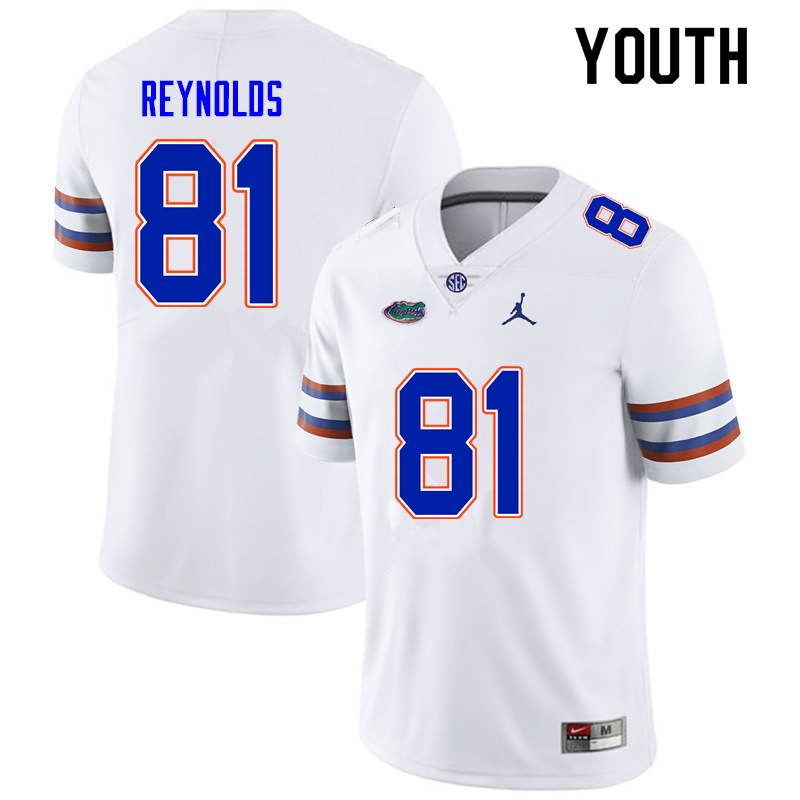 Youth NCAA Florida Gators Daejon Reynolds #81 Stitched Authentic Nike White College Football Jersey ABZ4665EX